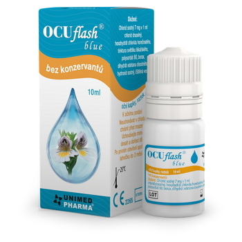 OCUFLASH Blue očné kvapky 10 ml (Kvapky do očí) - Čistiace, Pre oči a očnú optiku