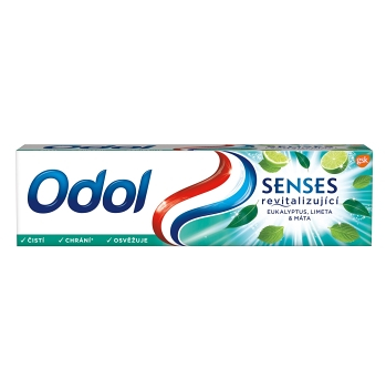 ODOL Senses Revitalizujúci eukalyptus, limetka & mäta zubná pasta s fluoridom 75 ml