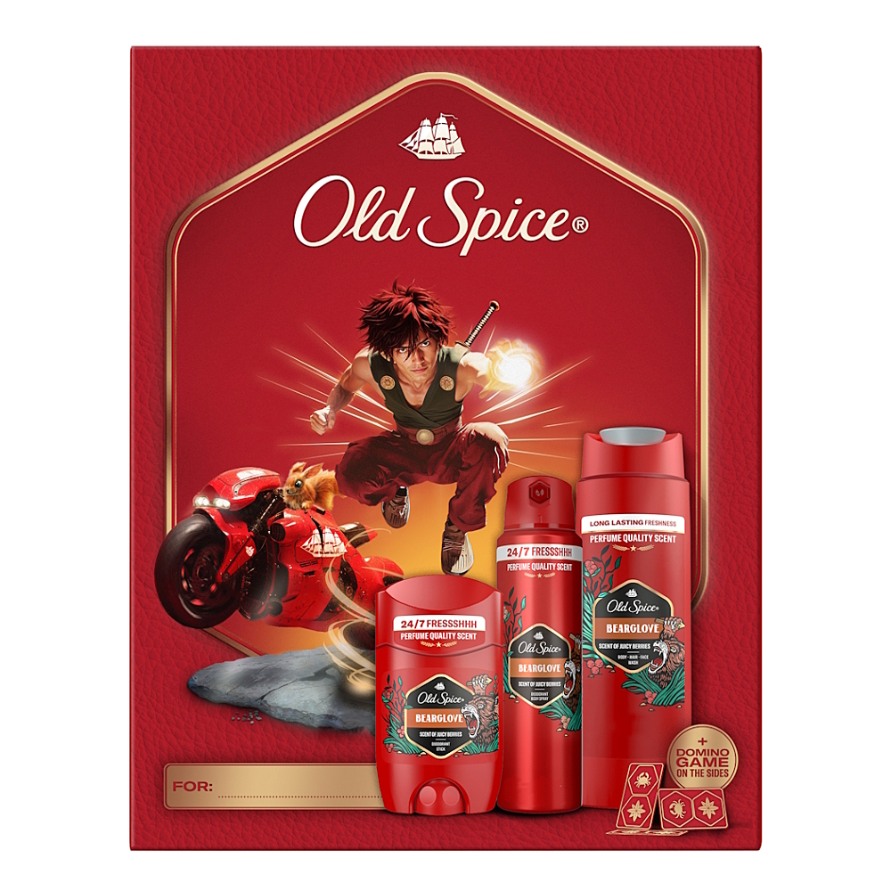OLD SPICE Bearglove Darčeková sada s hrou Domino 3 kusy
