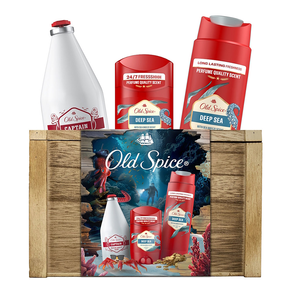 OLD SPICE Deep Sea Xmas Darčeková sada v truhle 3 kusy