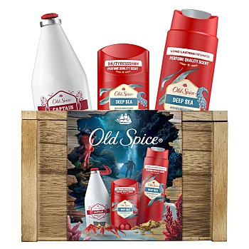 OLD SPICE Deep Sea Xmas Darčeková sada v truhle 3 kusy (Kozmetické balíčky)