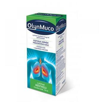 OlynMuco s príchuťou mentolu sirup 20 mg/ml sol por (fľ.skl.jantár.) 1x150 ml