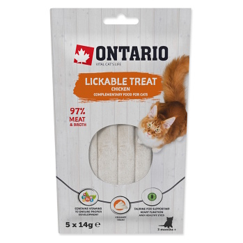 ONTARIO Lízacia pochúťka kura 5x14 g (Maškrty pre mačky)