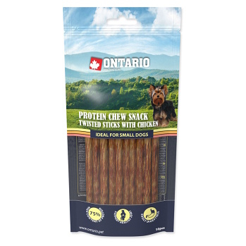 ONTARIO Žuvacia krútená tyčinak Proteín kura 12,7 cm 10 ks (Dentálne maškrty pre psov)