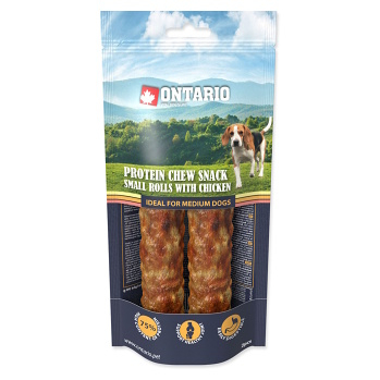 ONTARIO Žuvacia rolka malá proteín kurča 12,7 cm 2 ks (Dentálne maškrty pre psov)