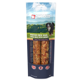 ONTARIO Žuvacia rolka veľká Proteín kura 25,4 cm 2 kusy (Dentálne maškrty pre psov)