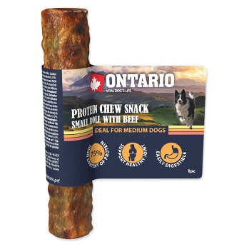 ONTARIO Žuvacia rolka malá Proteín hovädzie 12,7 cm (Dentálne maškrty pre psov)