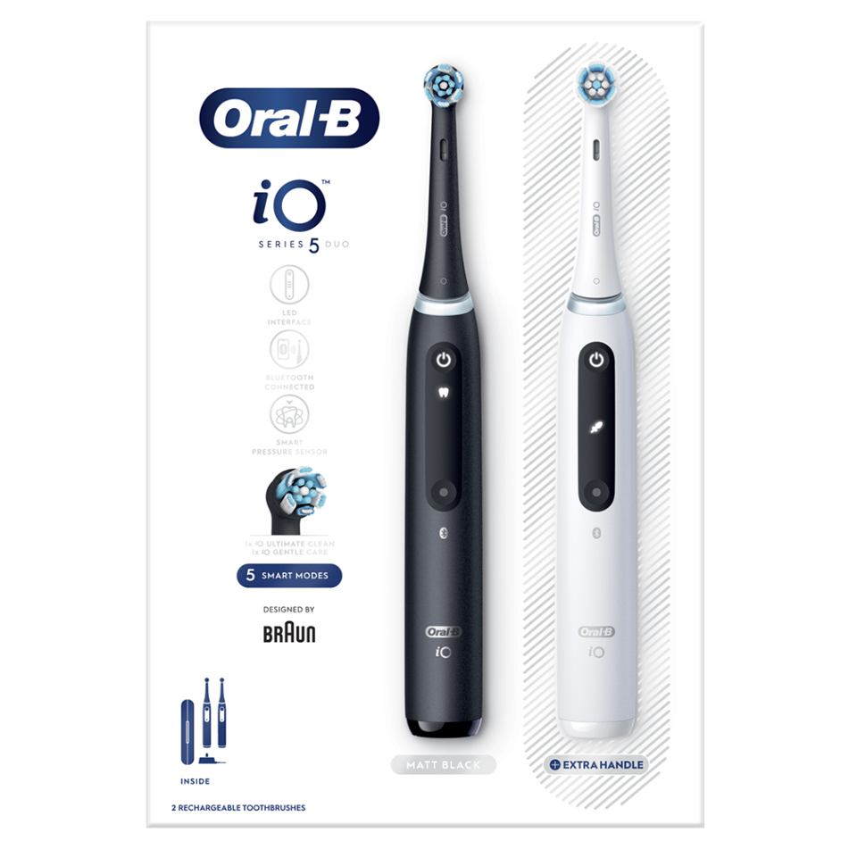 ORAL-B Series iO 5 duo black white elektrické zubné kefky 2 kusy