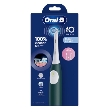 ORAL-B Series iO 2 forest green elektrická zubná kefka (Dobíjacie zubné kefky) - Časovač, Tlakový senzor vizuálny, Viac režimov čistenia, Indikátor napájania