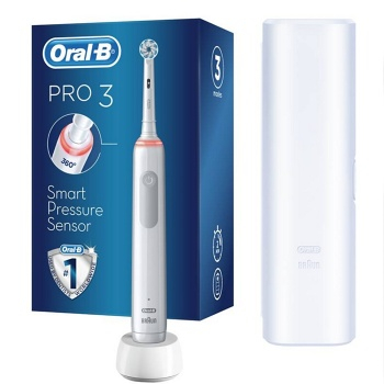 ORAL-B PRO 3 3500 Sensitive Clean White zubná kefka + cestovné puzdro