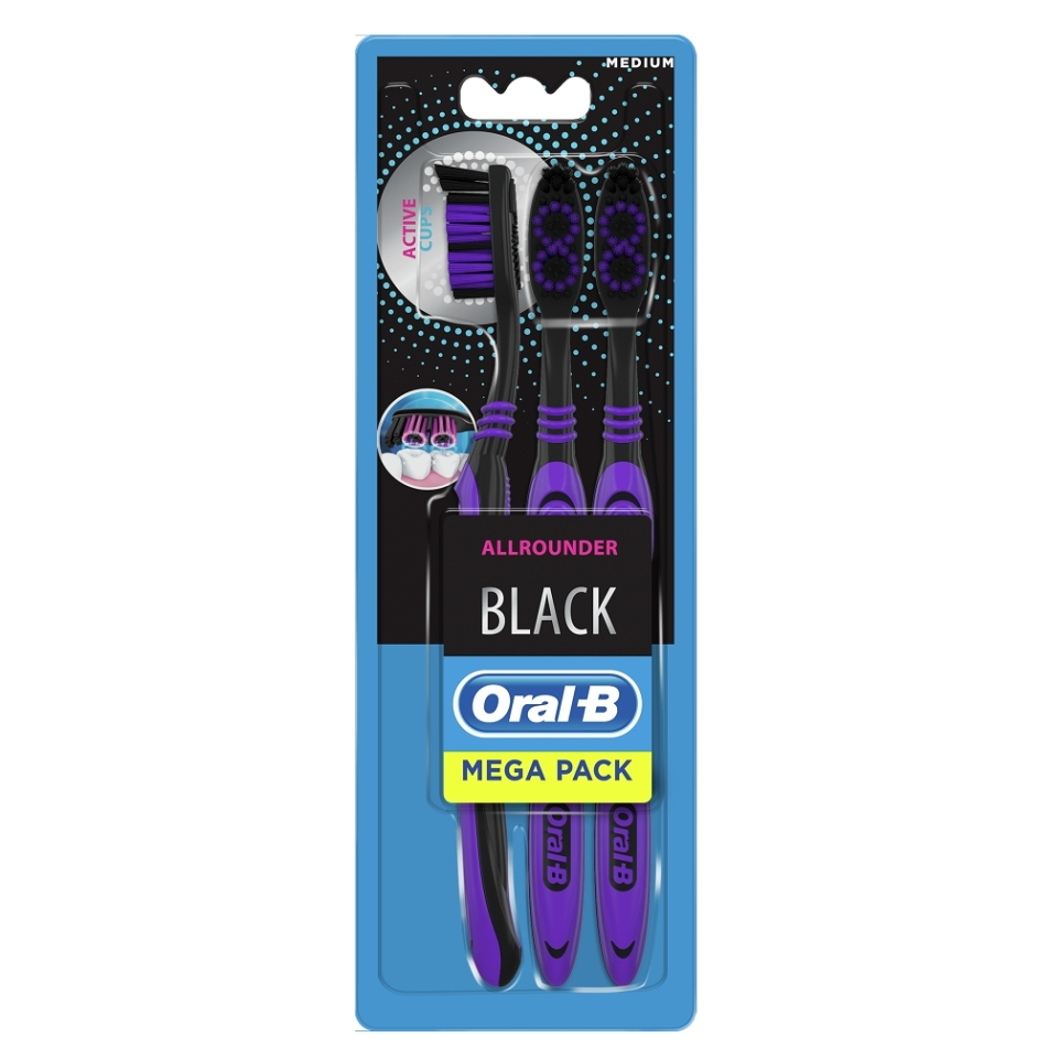 ORAL-B Zubná kefka Allrounder Black Stredná 3 ks kúpite na Mojalekaren.sk