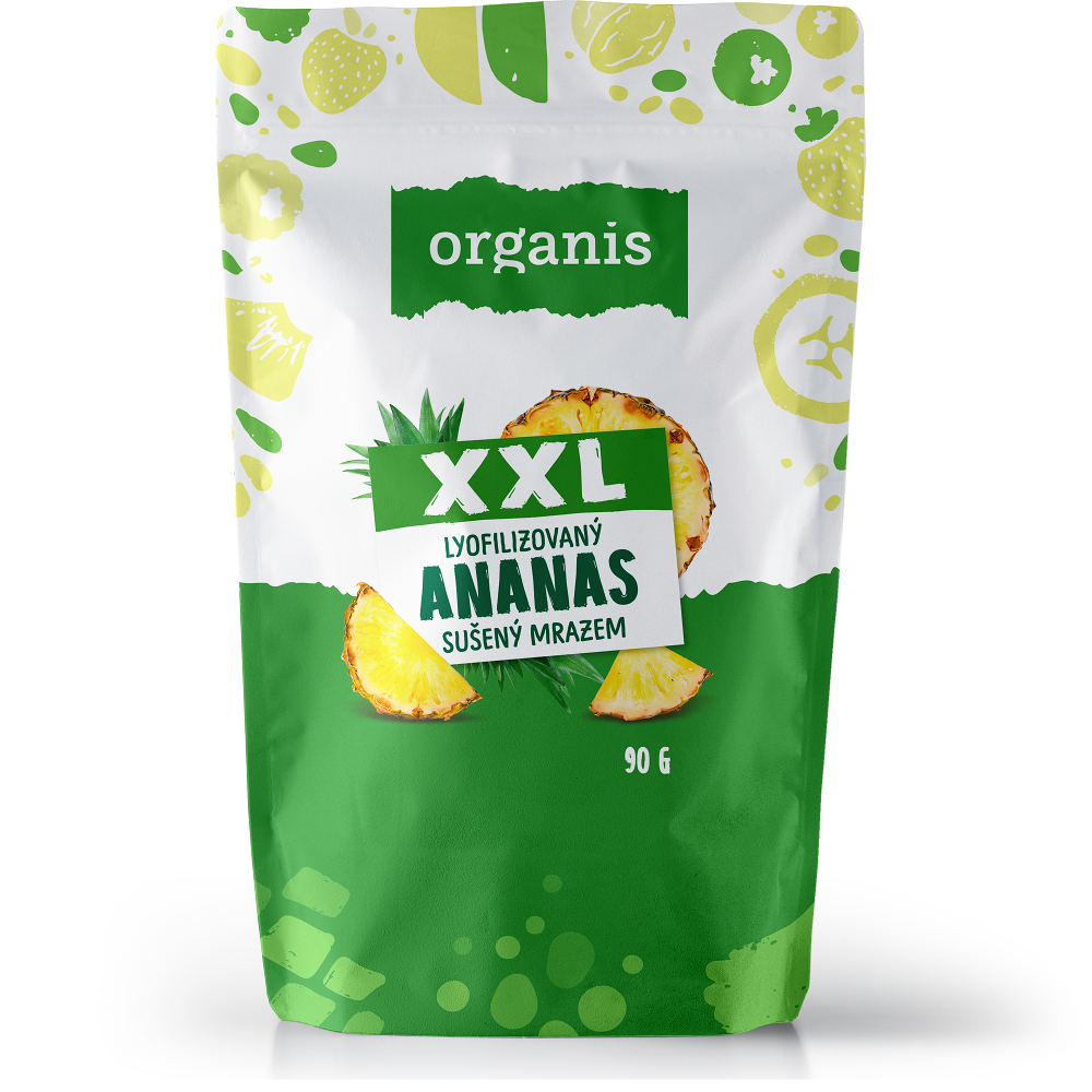 Organis Lyofilizovaný ananás XXL sušené ovocie 90 g