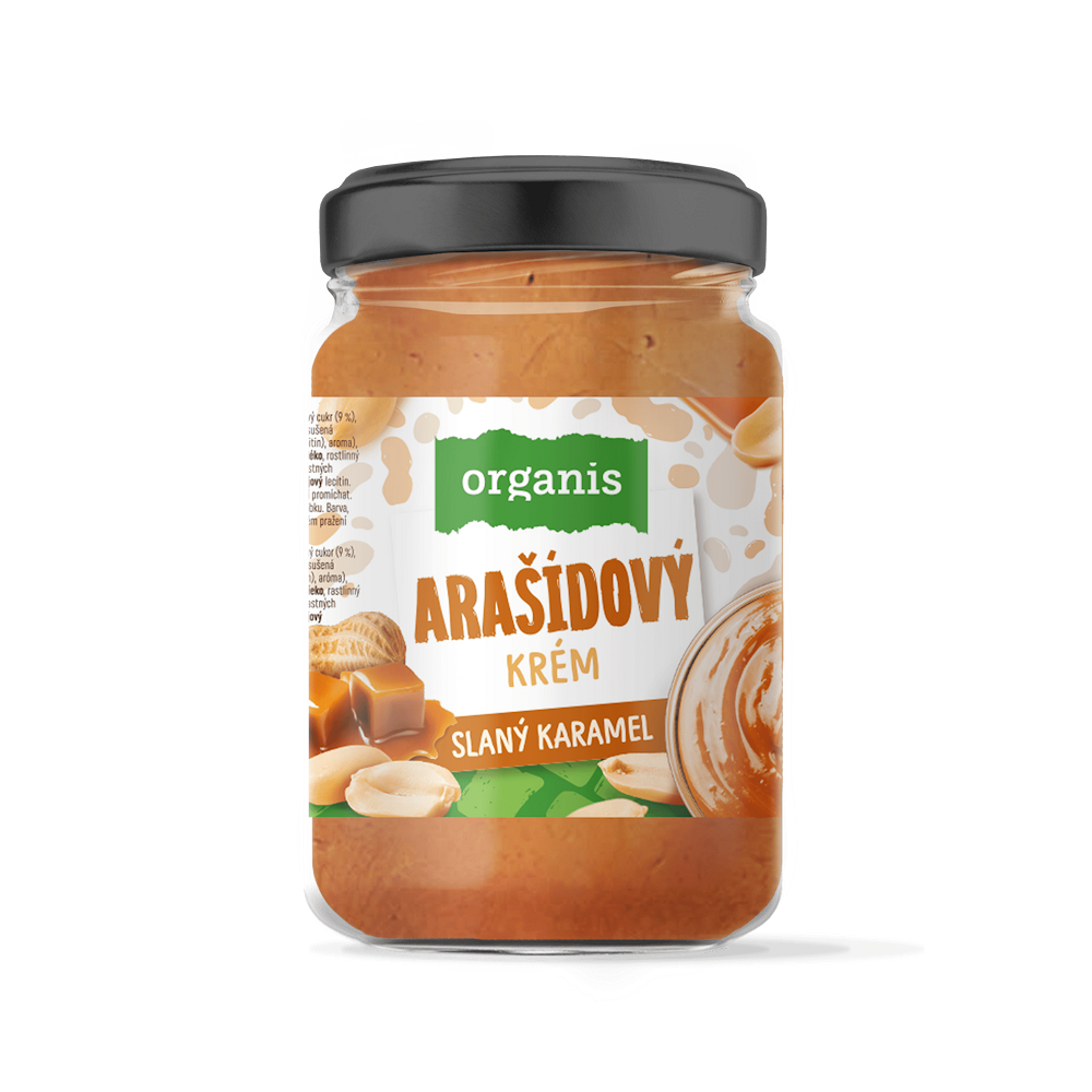Organis Arašidový krém Slaný karamel orechová nátierka 920 g