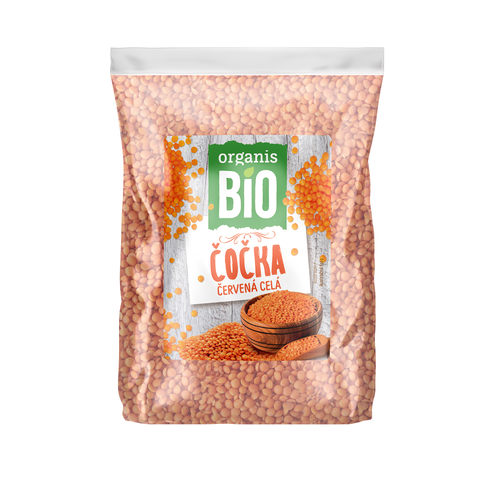 ORGANIS Červená šošovka celá BIO 500 g