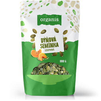 ORGANIS Tekvicové semienka lúpané 1000 g (Tekvicové semienka) - RAW, Proteinové