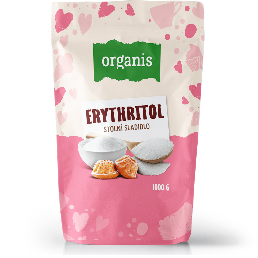 Organis Erythritol sladidlo bez kalórií 1000 g