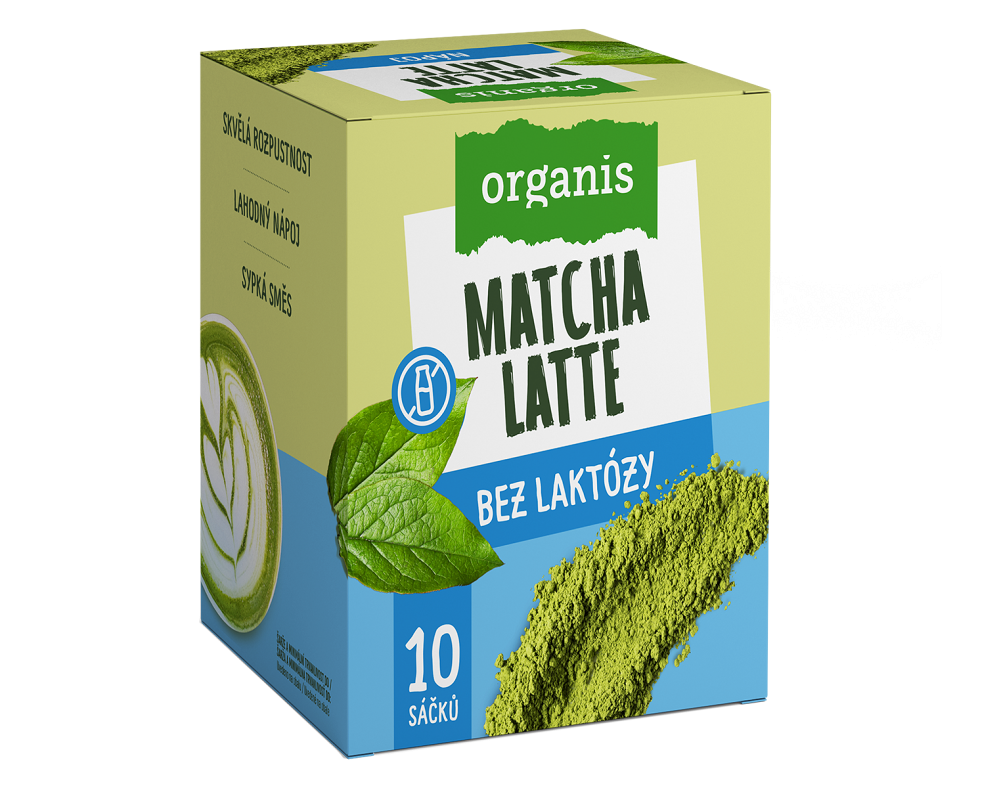 Organis Matcha Latte bez laktózy prášok na prípravu nápoja 10x27 g