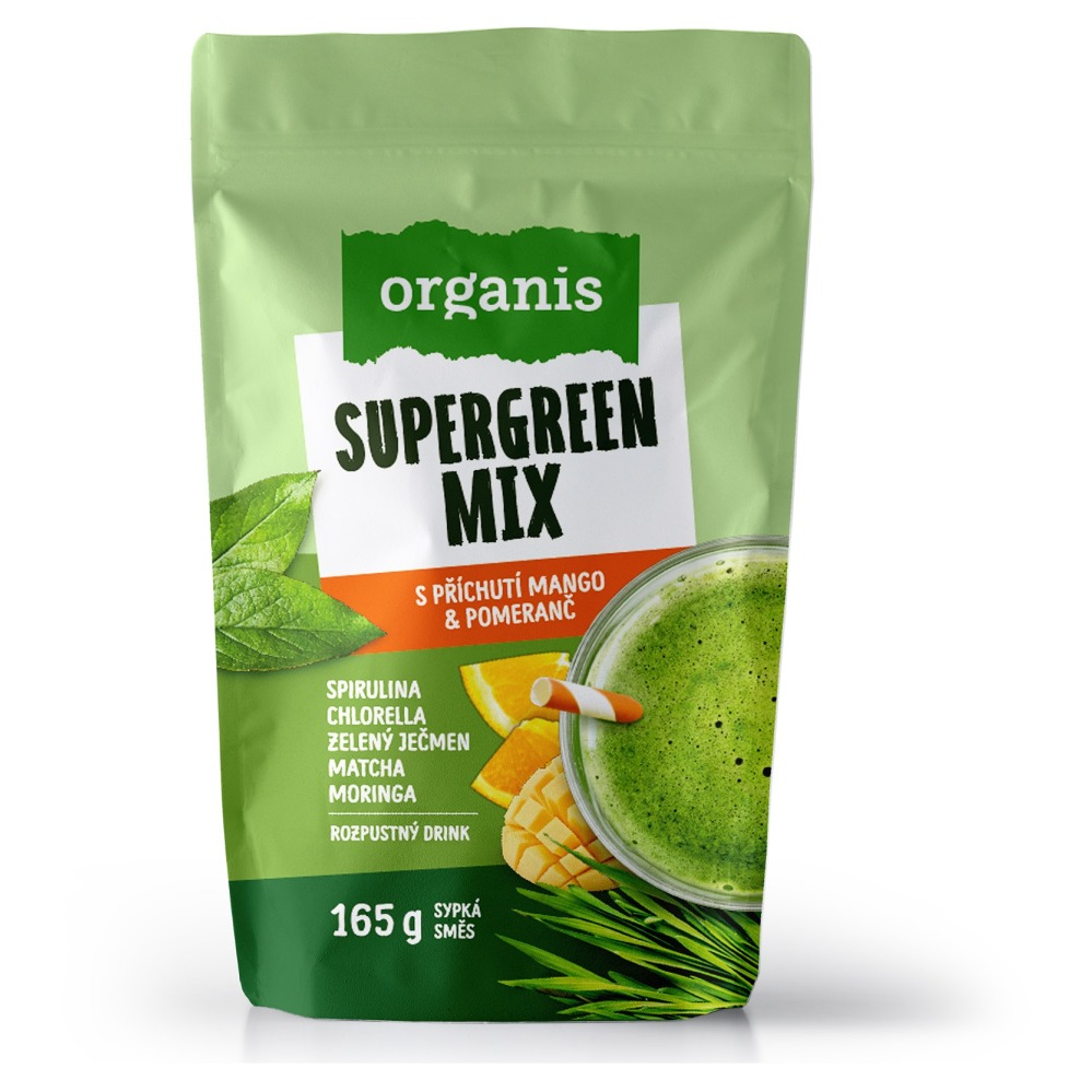 Organis Supergreen Mix prášok na prípravu nápoja príchuť Mango & Orange 165 g kúpite na Mojalekaren.sk