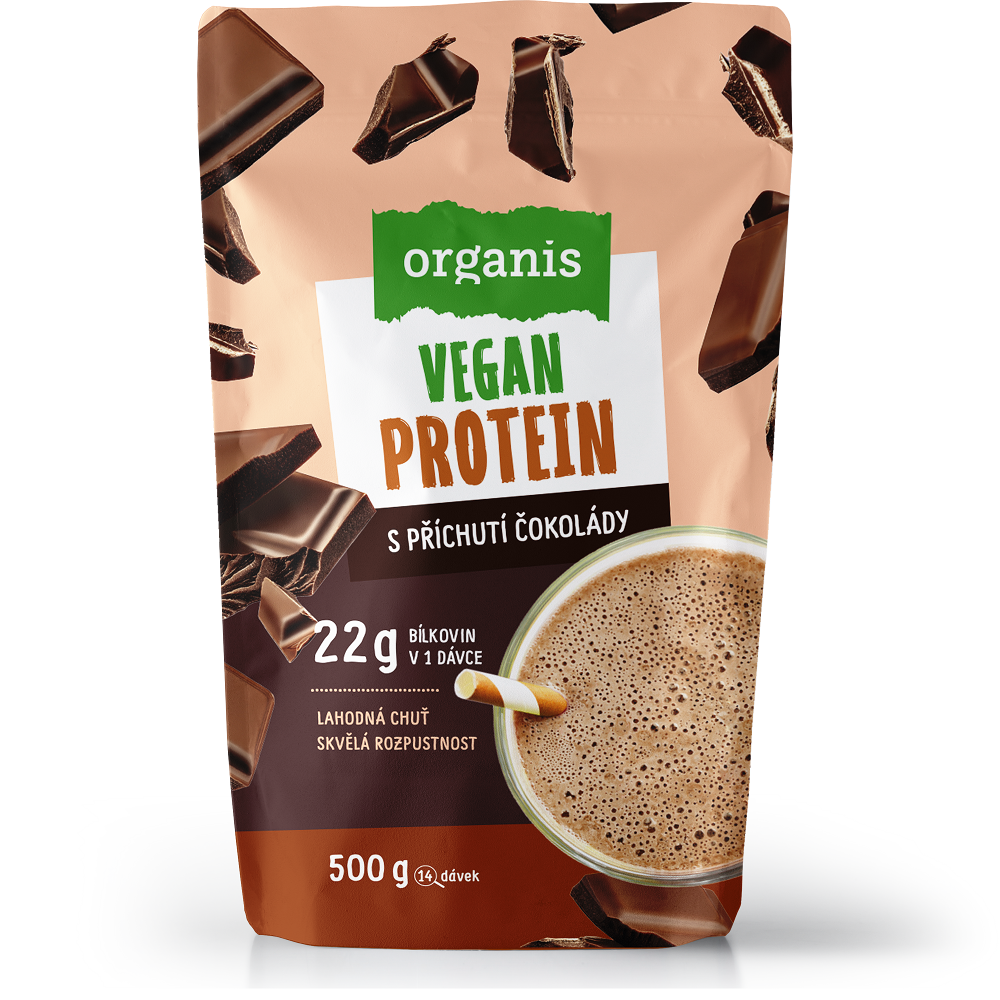 Organis Vegan protein vegánsky proteín príchuť Chocolate 500 g
