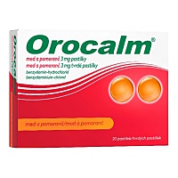 OROCALM Med a pomaranč 3 mg 20 tvrdých pastiliek