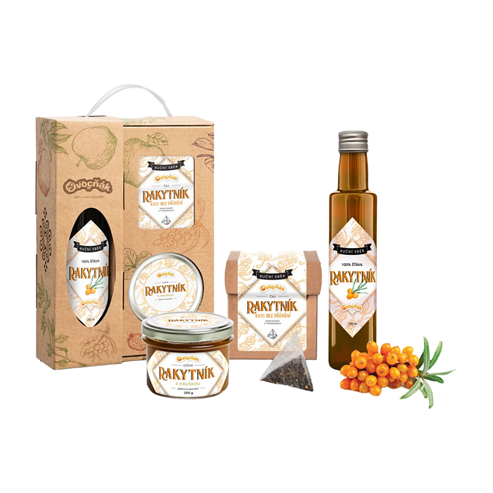 OVOCŇÁK Darčeková rakytníková súprava 3 kusy