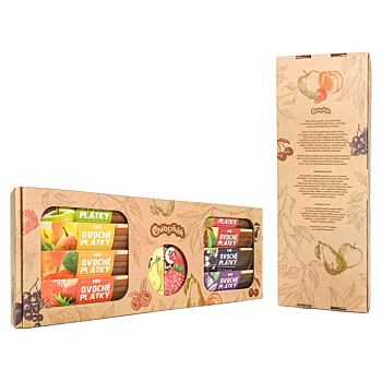 OVOCŇÁK Darčeková sada s plátkami a pufmi 204 g (Darčekové balenia potravín) - Prírodné, Sladké