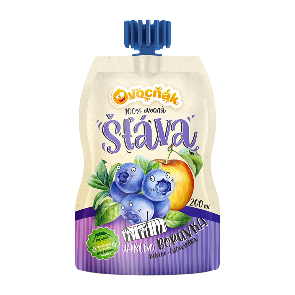 OVOCŇÁK Mušt jablko a čučoriedka 200 ml