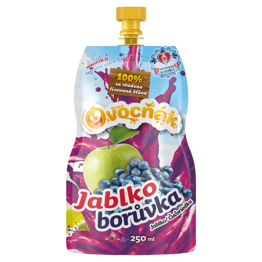 OVOCŇÁK Mušt jablko a čučoriedka 250 ml