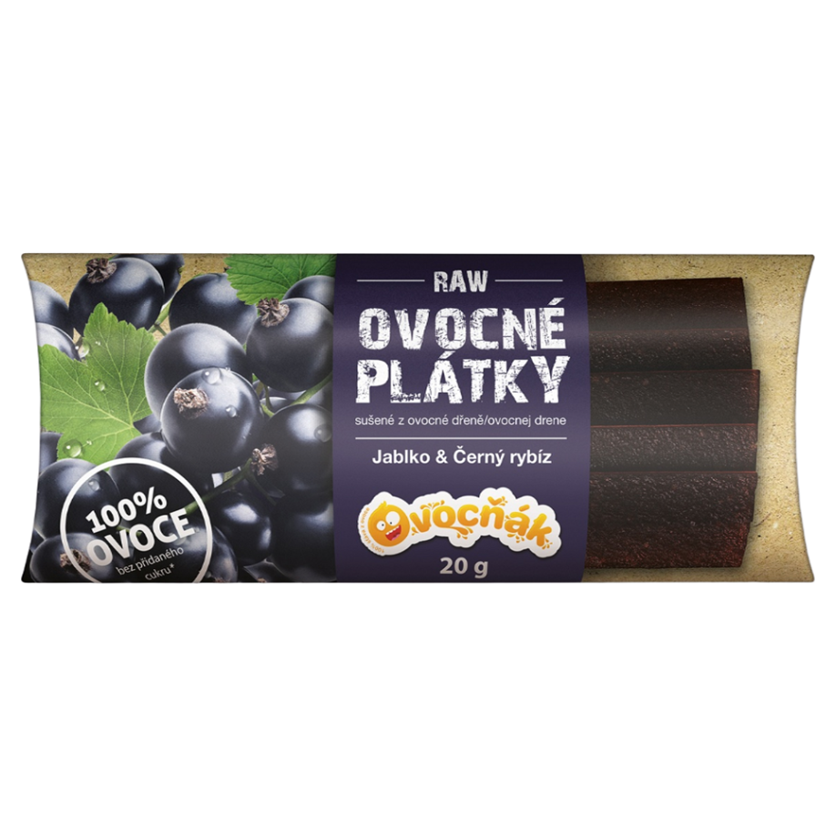 OVOCŇÁK Ovocné plátky jablko a čierne ríbezle 20 g
