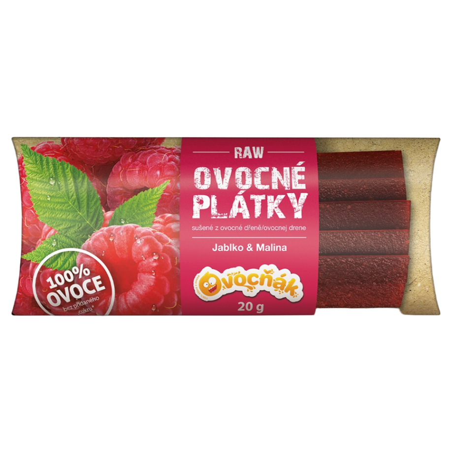 OVOCŇÁK Ovocné plátky jablko a malina 20 g