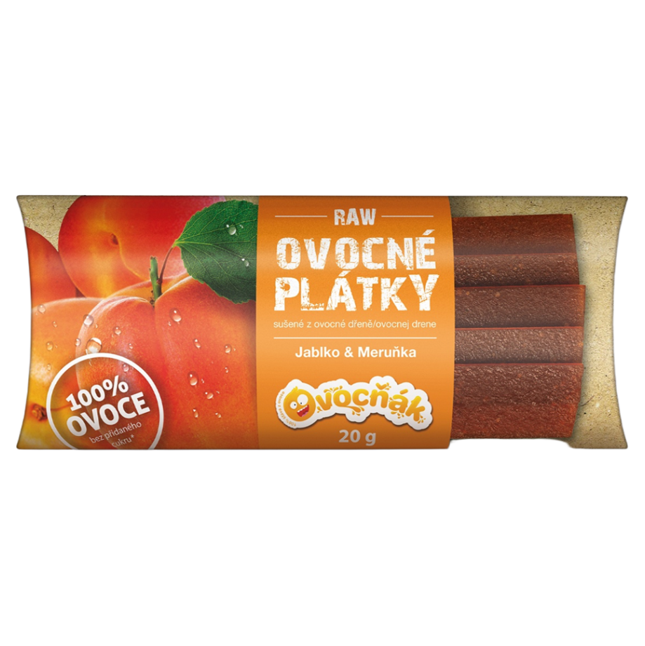 OVOCŇÁK Ovocné plátky jablko a marhuľa 20 g