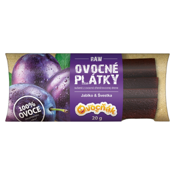 OVOCŇÁK Ovocné plátky jablko a slivka 20 g (Ovocné plátky) - Prírodné, Viaczložkové