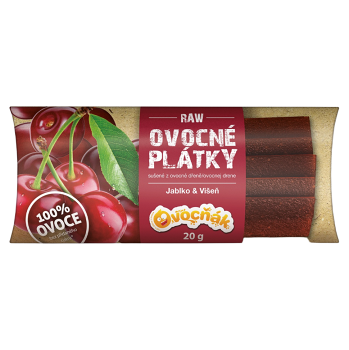 OVOCŇÁK Ovocné plátky jablko a višňa 20 g (Ovocné plátky) - Prírodné, Viaczložkové
