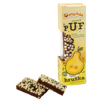 OVOCŇÁK Ovocné puf plátky jablko a hruška 22 g (Krehké chlebíky a pufované výrobky) - Viaczložkové, Prírodné