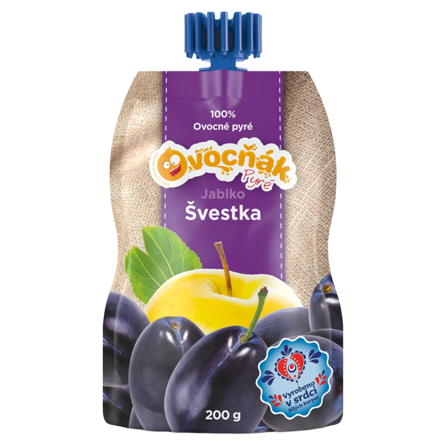 OVOCŇÁK Pyré jablko a slivka 200 g