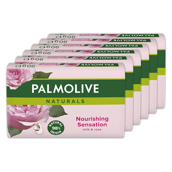 PALMOLIVE Naturals Tuhé mydlo Milk & Rose 6 x 90 g