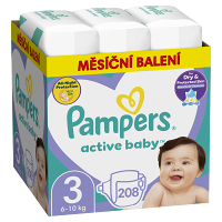 PAMPERS Active Baby-Dry mesačné balenie 3 MIDI 6-10 kg 208 kusov