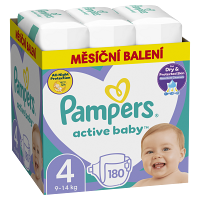 PAMPERS Active Baby mesačné balenie veľ.4 9-14 kg 180 ks