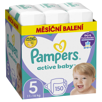 PAMPERS Active Baby Dry mesačné balenie 5 JUNIOR 11-16 kg 150 kusov