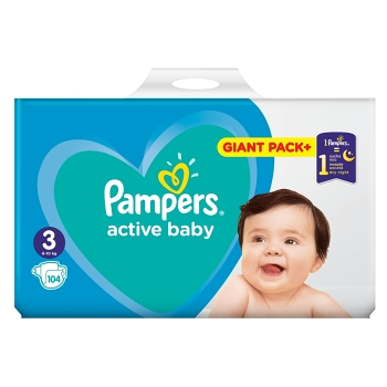 PAMPERS Active Baby-Dry 3 MIDI 4-9 kg 112 kusov
