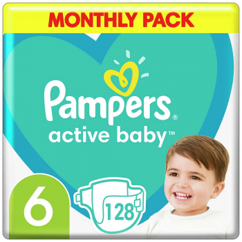 PAMPERS Active Baby mesačné balenie veľ.6 13-18 kg 128 ks