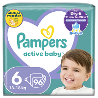 PAMPERS Active baby plienky veľkosť 6 pre 13 - 18 kg 96 ks