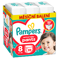 PAMPERS Active baby 8 plienkové nohavičky 17+ kg 92 kusov
