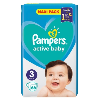 PAMPERS Active Baby-Dry 3 MIDI 6-10 kg 68 kusov