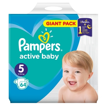 PAMPERS Active Baby veľ.5 Detské plienky 11-16 kg 64 ks