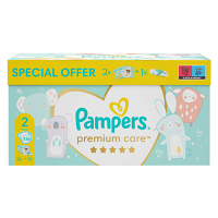 PAMPERS BOX Premium Care plienky 2x S2 4-8 kg 136 ks + vlhčené obrúsky Pampers Aqua Pure