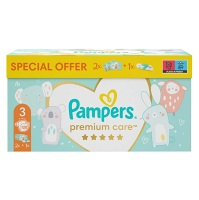 PAMPERS BOX Premium Care plienky 2 x S3 6-10 kg 120 ks + vlhčené obrúsky Pampers Aqua Pure