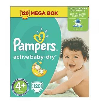 PAMPERS Active Baby-Dry 4+ MAXI 9-16 kg 120 kusov