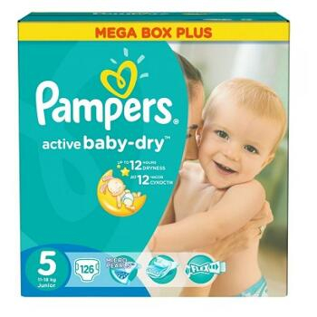 PAMPERS Active Baby-Dry 5 JUNIOR 11-18 kg 126 kusov