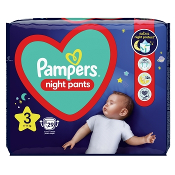 PAMPERS Pants Night 3 Nohavičkové plienky 6 - 11 kg 29 ks